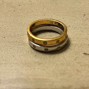 Swarovski gold and silver stackable ring